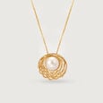 Radiant Halo 18KT Gold & Pearl Pendant,,hi-res view 3
