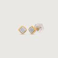 Soft Frame Diamond Stud Earrings,,hi-res view 4