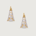 Geo Luxe Gold & Diamond Hoop Earrings,,hi-res view 3