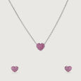 Playful Crush Silver Earrings and Necklace Set,,hi-res view 3