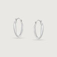 Sculpted Loop Silver Hoop Earrings,,hi-res view 3
