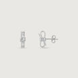 Minimal Bow Silver Stud Earrings,,hi-res view 4
