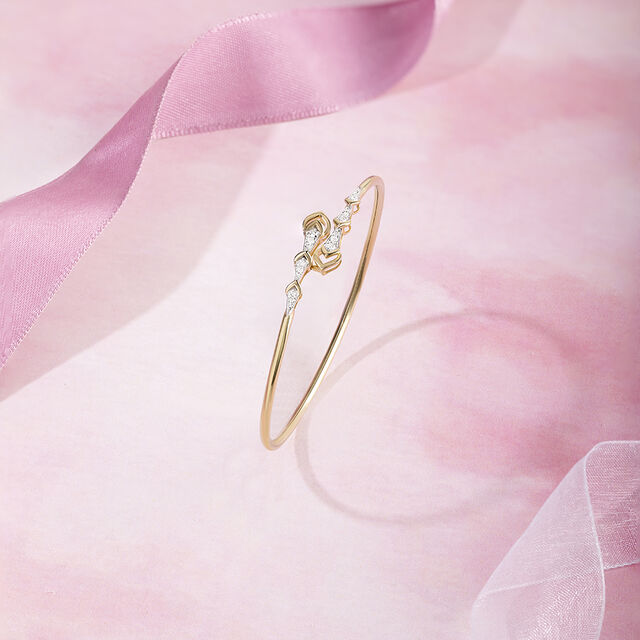 Glimmer Grove Gold and Diamond Bangle,,hi-res image number null