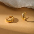 22KT Yellow Gold Brilliant Broad Hoop Earrings,,hi-res view 1