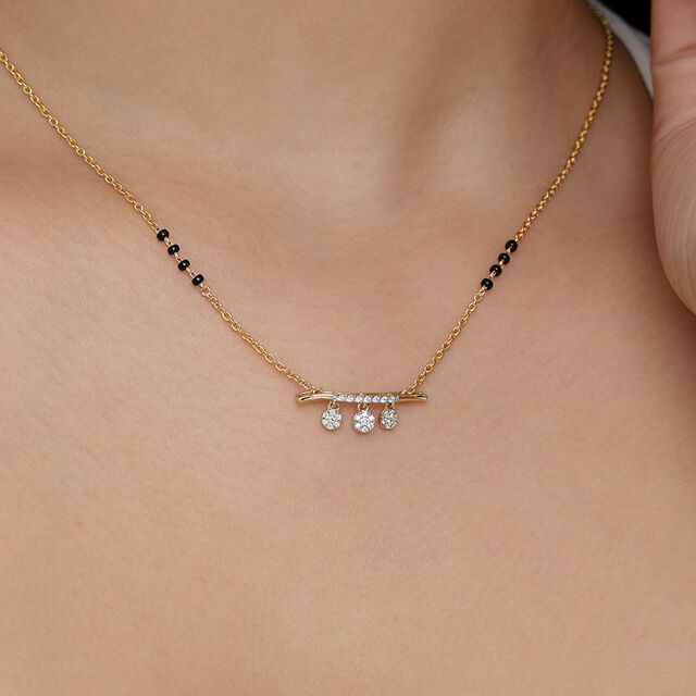 Trinity of Grace Gold and Diamond Vati Mangalsutra,,hi-res image number null