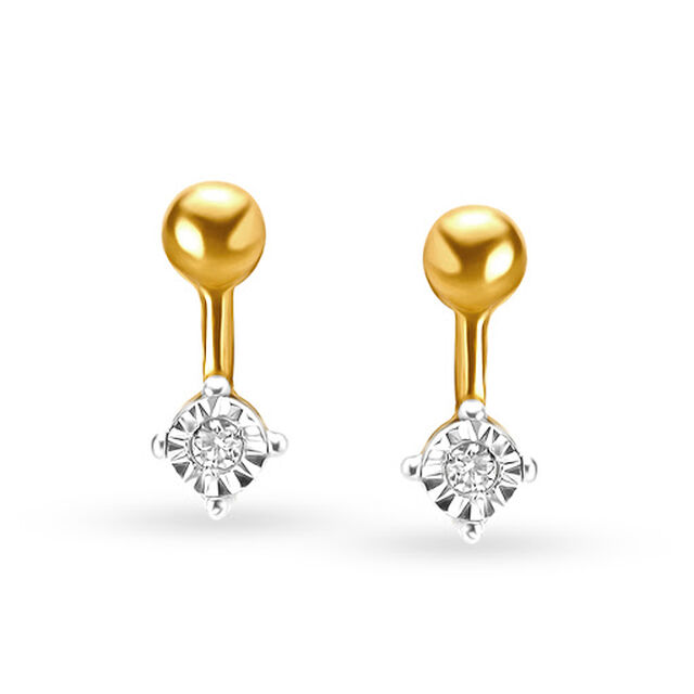 Petite Contemporary Diamond Stud Earrings,,hi-res view 1