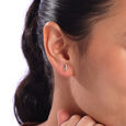 Sleek Sparkling Gold & Diamond Stud Earrings,,hi-res view 2