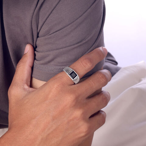 Ridge Frame Silver Ring