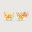 Enchanted Butterfly 14KT Pure Gold Stud Earring,,hi-res view 4