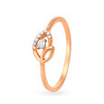 Charming 18 Karat Rose Gold And Diamond Leaf Finger Ring,,hi-res view 1