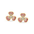 14KT Yellow Gold Floral Elegance Encased In A Pair Of Earrings,,hi-res view 1