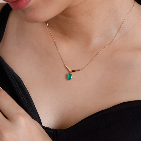 Welcoming Geometric Green Onyx Necklace