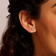 Twisted Glow Diamond Stud Earrings,,hi-res view 1