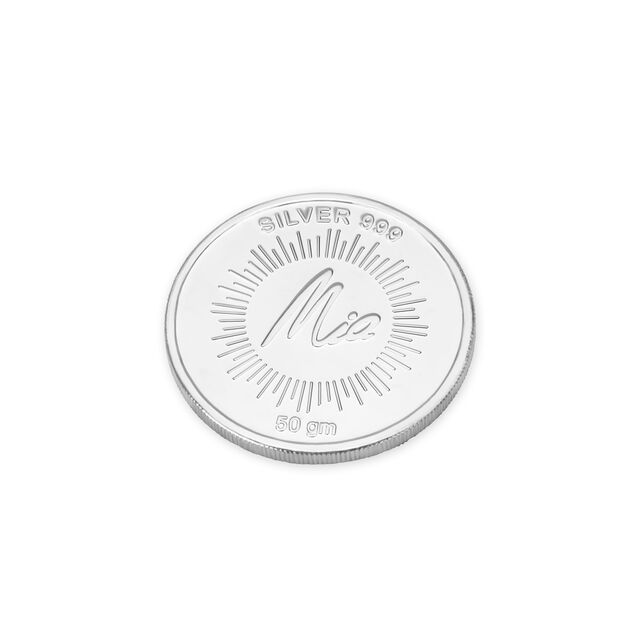 50 GM 999 Brilliant Lotus Silver Coin,,hi-res image number null