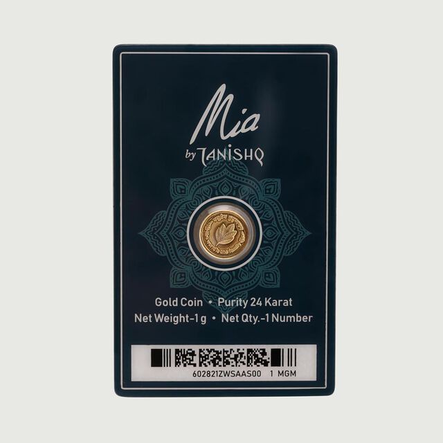 1 GM 24 Karat Traditional Mango Leaf Gold Coin,,hi-res image number null