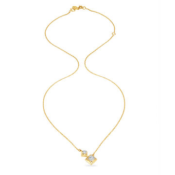 14KT Yellow Gold Shining Days Diamond Pendant With Chain