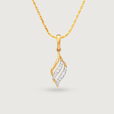Flowing Wave Gold & Diamond Pendant
