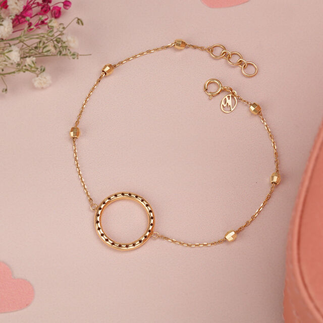 14KT Yellow Gold Luminous Nugget Chain Bracelet,,hi-res image number null