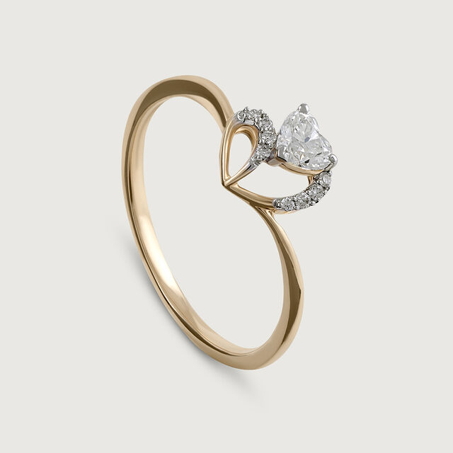 Heartfelt Radiance 14 kt Gold & Diamond Ring,,hi-res image number null