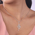 Minimal Drop Silver Necklace,,hi-res view 2