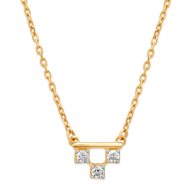 14KT Trilogy Brilliance Diamond Necklace,,hi-res image number null