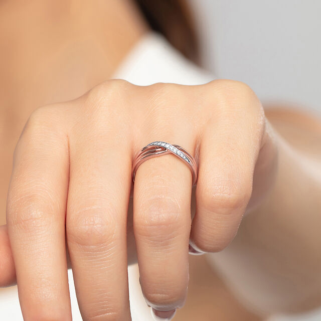 Twisted Beauty Gold & Diamond Ring,,hi-res image number null