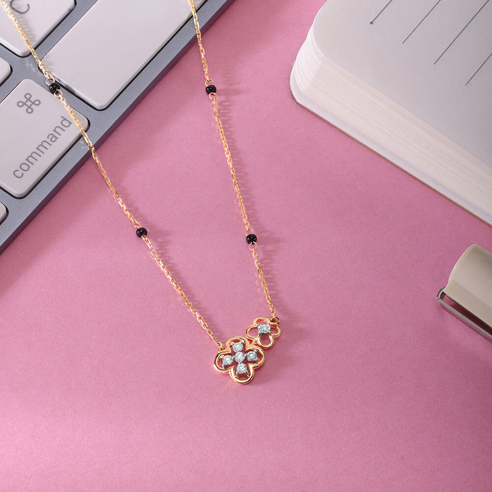 Buy Love Knot 14 Kt Gold and Diamond Mangalsutra Online Mia by Tanishq