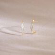 Quiet Gleam Diamond Hoop Earrings,,hi-res view 1