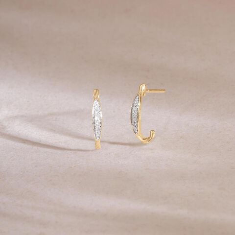 Quiet Gleam Diamond Hoop Earrings
