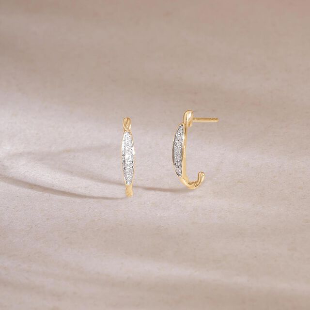 Quiet Gleam Diamond Hoop Earrings,,hi-res image number null