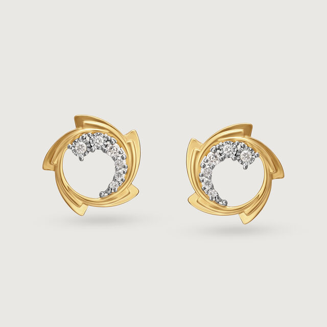 Luminous Flare 14KT Diamond Stud Earrings,,hi-res image number null