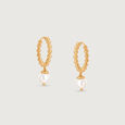 Playful Bubbly Pearl Hoop Earrings,,hi-res view 3