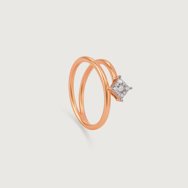 Sleek Chic Gold & Diamond Finger Ring,,hi-res image number null