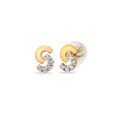 14KT Yellow Gold Curvaceous Glimmer Diamond Stud Earring,,hi-res view 2