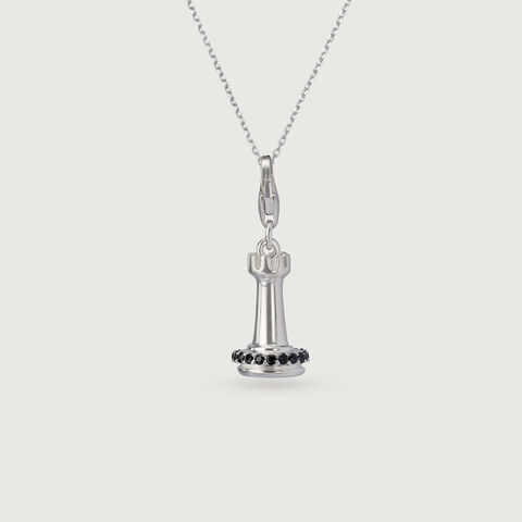 Regal Rook Silver Chess Charm