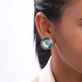 Midnight Mosaic Silver Stud Earrings,,hi-res view 2