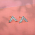 14KT Yellow Gold Radiant Summit Diamond Earrings,,hi-res view 1
