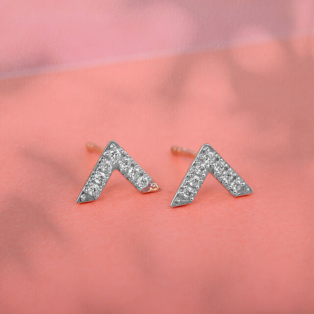 14KT Yellow Gold Radiant Summit Diamond Earrings,,hi-res image number null