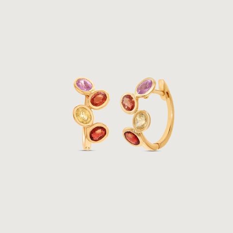 Vivid Charm Sapphire Hoop Earrings