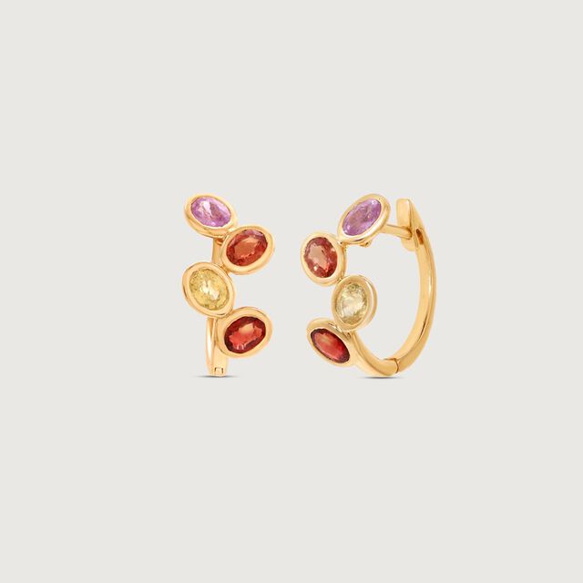 Vivid Charm Sapphire Hoop Earrings,,hi-res image number null