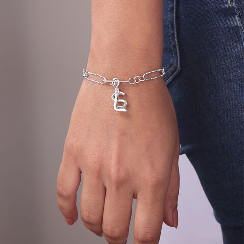 Elegant Initial L Silver Charm