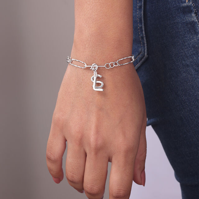 Elegant Initial L Silver Charm,,hi-res image number null