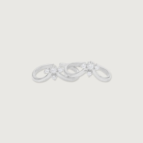 Sparkling Petal Silver Toe Rings