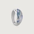 Mother of Pearl Wave Silver Ring,,hi-res view 3