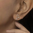 Loop Elegance Gold & Diamond Stud Earrings,,hi-res view 2