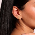 Dewdrop Daisy Diamond Hoop Earrings,,hi-res view 2