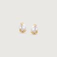 Lotus Bud Pearl Stud Earrings,,hi-res view 3