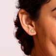 Serene Petal Diamond Stud Earrings,,hi-res view 2