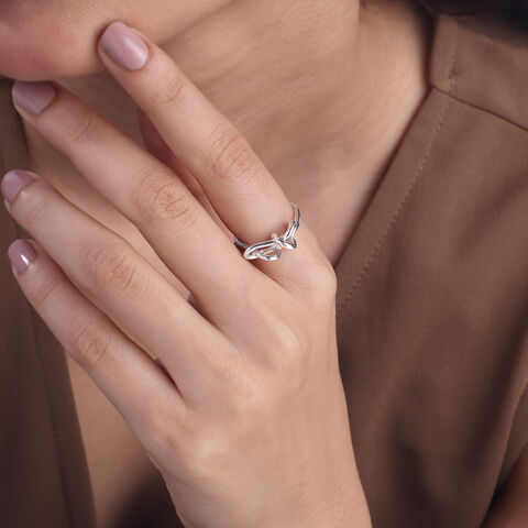 Entwined Knot Silver Ring alternate view 1