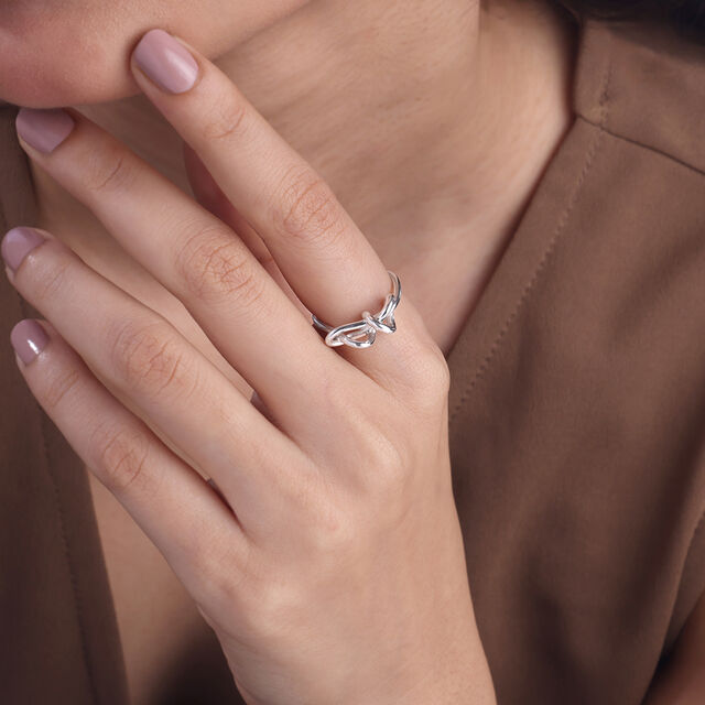 Entwined Knot Silver Ring,,hi-res image number null